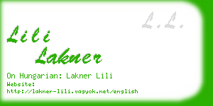 lili lakner business card